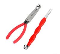 Zilimontt Electrical Disconnect Pliers Set, 2-Piece Quick Disconnect Tool with Straight and Elbow Heads for Automotive Electrical Connectors, Carbon Steel Pliers for Car (2pcs A)