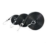 Zilimontt Extra Long Bungee Strap Ropes - 2.5M/3.5M/5M Adjustable Flat Elasticity Rope Set - Heavy Duty Rubber Elastic Rope For Hand Truck Car Bike(5M)