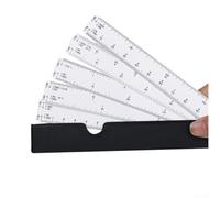 Zilimontt Fan Shape Scale Ruler with 5 Blades, Multifunctional Folding Engineering Drawing Tool in Durable Plastic, Multi-Scale Architectural Measuring for Furniture,