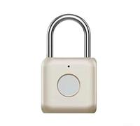 Zilimontt Fingerprint Lock Keyless Waterproof Anti-Theft Padlock with Alarm System for Outdoor Use on Lockers, Bicycles and Storage Units in Gold Color(Gold)
