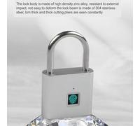 Zilimontt Fingerprint Padlock with Semiconductor Chip, Zinc Alloy Construction, USB Rechargeable and 1800+ Cycles for Cabinets, Lockers and