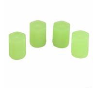 Zilimontt Fluorescent Glow-in-the-Dark Car Tire Valve - 4-Pack Luminous ABS Valve Stem for Cars, SUVs, Trucks, Motorcycles & Bicycles, 8mm Inner Diameter,