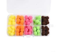 Zilimontt Foam Fly Tying Bait Balls Fishing Floats 8-10mm Waterproof Fiber Sight Indicators Bright Colours for for Fly Hooks and Lures Suitable for for Various Fish Species(Mixed color)