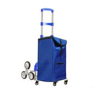Zilimontt Foldable Stair-Climbing Trolley Bag for Camping & Hiking - 42L Insulated Storage Trailer with Removable Liner, 600D Oxford Cloth Frame, Lightweight & Compact Shopping Cart Carrier(Blue)