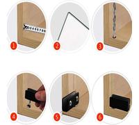 Zilimontt for 1 Pair Glass Door Hinges Stainless Steel Cabinet Pivot Hinge Clip No Drilling(Silver)