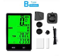 Zilimontt for for Bicycle Computer with 2.8 Inch Large Screen IPX6 Waterproof Wired Wireless Cycling Odometer Speedometer with Backlight and Chip for for Night Riding and(Style C Wireless)