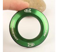 Zilimontt for for Bicycle Headset Top Cap Cover for for CNC Machined Aluminum Alloy 47.6mm Outer Diameter 28.6mm Inner Diameter 4.9mm Thickness with O-Ring Seal and Dustproof Rubber(Green)