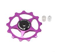 Zilimontt for for Bicycle Rear Derailleur for for Jockey Wheel Guide Pulley System with 11T-13T High Strength Aluminum Alloy and Sealed Steel Bearings, Waterproof and Dustproof,(13T purple)