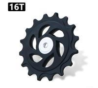 Zilimontt for for Bicycle Rear Derailleur Pulley Wheel with Bearings, Engineering Plastic for for CNC Machined for for Jockey Guide, 10-18T Sizes for for Smooth and Precise Shifting, Compatible(16T)