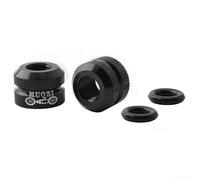 Zilimontt for for Bicycle Valve Lock Nuts, 2-Pack Lightweight Aluminium Alloy Replacement Vacuum Tire Nozzle Nuts for for Mountain and Road Bikes, Durable 12x8.5mm Air Tight(Black)