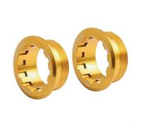 Zilimontt for for Bike Cassette Lockring for for CNC Aluminium Alloy Flywheel Cover for for MicroSpline 12 Speed Bicycles, Lightweight High Strength Anti Slip Design, Includes 2 Lockrings(Golden)