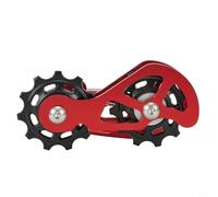Zilimontt for for Bike Chain Tensioner Single Speed Converter Aluminum Alloy Adjustable Chain Guide with Floating Pulley for for 8 to 12 Speed for for Bicycle Hanger Dropout Frame(Red)