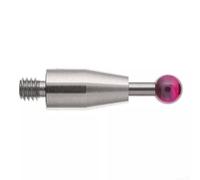 Zilimontt for for CMM Touch Probe with Threaded Shank and Carbide Stem Stylus for for Coordinate Measuring Machines, Wear-Resistant Red Ball Tip, Non-Magnetic, Fits Models(A-5003-4795)