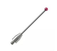Zilimontt for for CMM Touch Probe with Threaded Shank and Carbide Stem Stylus for for Coordinate Measuring Machines, Wear-Resistant Red Ball Tip, Non-Magnetic, Fits Models(A-5003-3680)