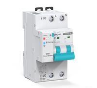 Zilimontt For Tuya Smart WiFi Metering Circuit Breaker 4 Pole 63A Remote Control Timer Overload Protection Power Monitoring Voltage Current Temperature Display App Control(2P)
