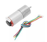 Zilimontt GA25-370 DC 12V Brushed Gear Motor with Encoder, All-Metal Gears and Pure Copper Coil, Rated Speed 10RPM-1360RPM, 25mm Diameter, 4mm Shaft, High Torque(10RPM)