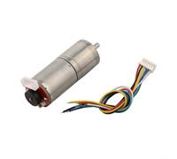 Zilimontt GA25-370 DC 12V Brushed Gear Motor with Encoder, All-Metal Gears and Pure Copper Coil, Rated Speed 10RPM-1360RPM, 25mm Diameter, 4mm Shaft, High Torque(16RPM)