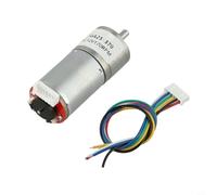 Zilimontt GA25-370 DC 12V Brushed Gear Motor with Encoder, All-Metal Gears and Pure Copper Coil, Rated Speed 10RPM-1360RPM, 25mm Diameter, 4mm Shaft, High Torque(170RPM)