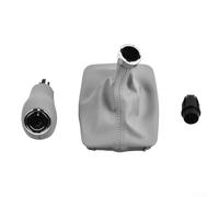 Zilimontt Gear Shifter Knob with Boot for C Class W204 C204 2007-2013, Black Gray PU Leather Replacement Shift Knob, Direct Fit Installation(Gray)