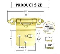 Zilimontt Gold Thick Black 38 Inset Selfclosing Cabinet Hinges 15mm Simple Rustic Metal for Kitchen Quiet Bathroom Faceframe Doors and Close and Nomortise Install(Yellow)