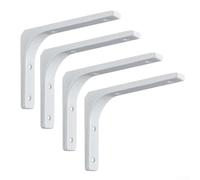 Zilimontt Heavy Duty L Shaped Steel Shelf Wall Mount Brackets for DIY Home Decor Furniture, Industrial Style Support Frame with Rustproof Finish, 100x100x20mm Size,(White)