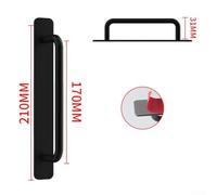Zilimontt Heavy Duty Sliding Door Pull Handle Push Plate for Barn Doors and, Aluminum Alloy Construction in Black Silver Gold Finish(Black L)