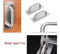Zilimontt Heavy Duty Stainless Steel Pull Push Door Handles 2 Pack for Barn Fire Doors and Commercial Use with Brushed Silver Finish Fits 10mm-30mm Thick Wood(Square)