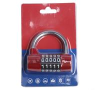 Zilimontt Heavyduty 5digit Format Padlock with Zinc Alloy Body Alphabet Security Lockers Cabinets Luggage and Doors Antitheft Gym Lock with Wheel for Combination(Red)