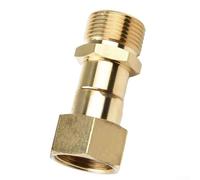 Zilimontt High Pressure Car Washing Rotary Connector M22 14mm Thread 360° Swivel Adapter for Efficient Water Flow Brass Construction Compatible with Standard Hose Systems