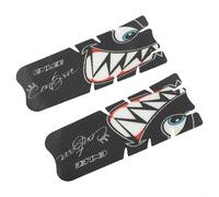 Zilimontt High-Strength Crank Protector Film for Mountain Biking - 2-Piece Black & Transparent Crank Arm Sticker Set, 14 x 5.5 cm, Pure Copper-Plastic Material,(Crank Sticker - For Shark)