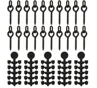 Zilimontt Hook Stops Beads and Bait Screws for Carp Fishing Rigs - 50pcs Copper-ABS Hook Stops + 20pcs 12-14mm Bait Screws for CHOD & Ronnie Rigs - Black Terminal Tackle(C)
