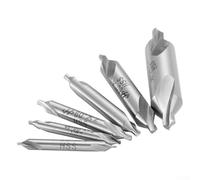 Zilimontt HSS Double Ended Center Drill Bits Set, 6 Sizes 1-5 mm, 60 Degree Lathe Spotting and Countersink Bits for Precision Hole Starting and Machining Between