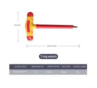 Zilimontt Insulated T-Handle Hexagonal Wrench 1000V High Voltage VDE Certified Alloy Forging Tool for to T40 Sizes Professional Electrician Maintenance(T15)