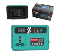 Zilimontt Intelligent Lithium Battery Inverer with 120W Power and Dual USB Ports for DCB200, for A3/2106 Power Tool Battery Chargers, 220V Output Voltage with Current(Light Blue)