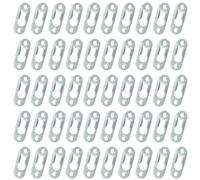 Zilimontt Iron Mirror Hook Snap Hanger Wall Invisible Flat Frame Bracket for Picture Frames Photo Frames and Furniture Fixing Silver 45mm x 16mm x 1.2mm with 4mm Fixing(50pcs)