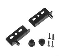 Zilimontt Iron Pivot Hinge Set for Wooden Doors - Right Angle Heavy Duty Hardware with Screws and Plastic Covers, 2-Pack Silver or Black Finish for Furniture Cabinets(Black)