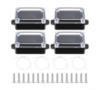 Zilimontt Junction Box for Electrical Projects - 83 x 58 x 33 mm, ABS Plastic Waterproof Enclosure with Transparent Black Lid, Splash Resistant & Insulated, 4 Pack