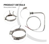 Zilimontt K Type Thermocouple Probe, Right Angle 80x5mm Sensor with 1M Cable for Industrial EGT Measurement, Stainless Steel Shielded Fiberglass Insulated