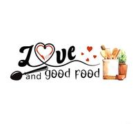 Zilimontt Kitchen Wall Stickers - Self-Adhesive Removable PVC Decals with Cook Utensils Design for Home, Restaurant & Office Decoration, 20 x 60 cm, Matte Finish