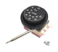 Zilimontt Knob Temperature Control Switch,250V 0℃-120℃ Temperature Control Switch Capillary Thermostat For Oven Refrigerator Heater