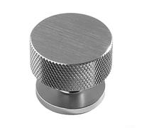 Zilimontt Knurled Cabinet Knob Matt Black Aluminium Alloy Single Hole Drawer Handle for for Kitchen Cabinet Door Cupboard Closet Bathroom Furniture Hardware, 32 x 28 mm(Silver)