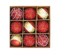 Zilimontt Large Red Sequin Beaded Christmas Ornament Ball With Bow,Christmas Baubles,Shimmering Holiday Tree Decoration For Festive Home & Garden Displays