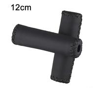 Zilimontt Leather Handlebar Grips for Road and Mountain Bikes - Vintage-Style Artificial Leather, Non-Slip Texture, Shock-Absorbing, 22.2mm Diameter, 120mm Length, Black(120mm black)