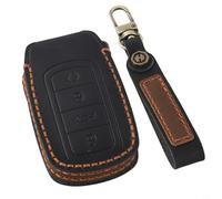 Zilimontt Leather Key Cover for Chery Tiggo 8 Plus 8 Pro and Tiggo7 Pro, Compatible with Arrizo C5 2021-2024, 4-Button Remote Protection Case in Blue, Black, Brown(Black)