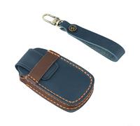 Zilimontt Leather Key Cover for Chery Tiggo 8 Plus, Tiggo 8 Pro, Tiggo 7 and Arrizo C5 2021-2024 Models - Handmade Cowhide Protective Case with 4-Button Design in Blue, B(Blue)