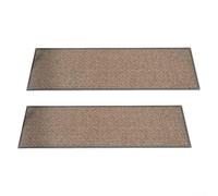 Zilimontt Linen Stair Mats Set of 2 Non-Slip Silent Floor Mats Household Step Mats with Rubber Backing Quick Drying Machine Washable for Entryways Kitchens 76x20cm(dark gray)