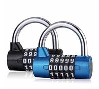 Zilimontt Lock 5digit Combination Padlock with Zinc Alloy Body with Gym Lockers Cabinets Wheel Plus Doors Antitheft Security Heavyduty for Alphabet Luggage Format(Blue)