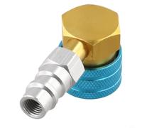 Zilimontt Low Side Quick Coupler Adapter for R1234YF to R134A Automotive Air Conditioning Systems - Aluminium Alloy, Compact 6.2 x 3 x 2.4 cm, Color-Coded Connector