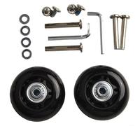 Zilimontt Luggage Replacement Wheels for Suitcases Black with Screws Double Bearings 40mm-64mm Diameter 18mm/24mm Thickness Smooth Rotation Easy Installation(H)