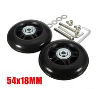 Zilimontt Luggage Replacement Wheels for Suitcases Black with Screws Double Bearings 40mm-64mm Diameter 18mm/24mm Thickness Smooth Rotation Easy Installation(E)